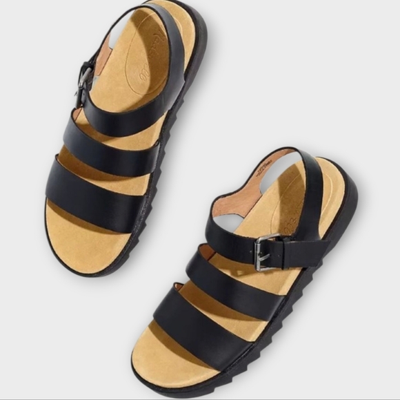 Madewell Shoes - Madewell Addie Black Leather Sandals Size 8